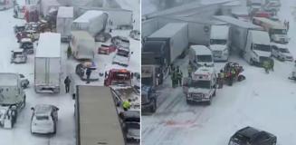 Otoyol savaş alanına döndü: 100'den fazla araç birbirine girdi