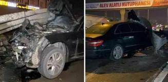 Otomobil bariyere saplandı! Yara almadan kurtuldu Otomobil bariyere saplandı! Yara almadan kurtuldu