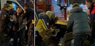 Takla atan otomobilde sıkışan arkadaşının başından bir an olsun ayrılmadı