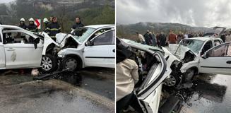 Antalya'dan sonra Burdur'da da katliam gibi kaza! 2 otomobil kafa kafaya çarpıştı