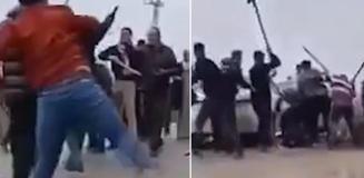 Meydan savaşı gibi! Taş, sopa ve küreklerle saldırdılar