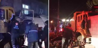 Kullandığı kamyonun kontrolünü kaybedince evin içine girdi