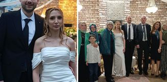 Alman damadın bayrak hassasiyeti! Davetlileri bakın nasıl karşıladı