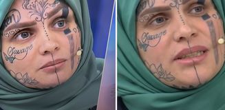 Dövmeleri, katıldığı programa damga vurdu