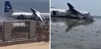 Somali'de yolcu uçağı Hint Okyanusu'na acil iniş yaptı