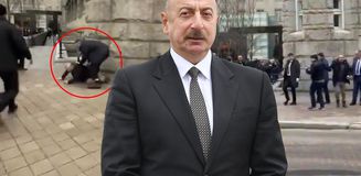 Yer: ABD! Aliyev'e yönelik protesto sırasında arbede çıktı Yer: ABD! Aliyev'e yönelik protesto sırasında arbede çıktı