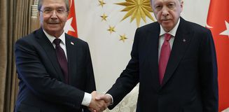Cumhurbaşkanı Erdoğan, KKTC Başbakanı Üstel'i kabul etti
