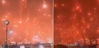 Görüntü bu gece yarısı Tel Aviv'de kaydedildi
