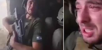 Görüntüler İsrail'den! Füze yağınca sığınakta hüngür hüngür ağladılar