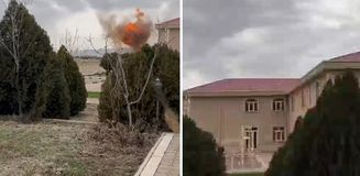 Azerbaycan'da okulun yanına İHA düştü