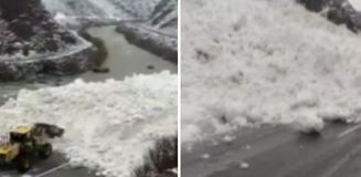 Hakkâri-Çukurca kara yoluna çığ düştü! Sürücüler yolda kaldı Hakkâri-Çukurca kara yoluna çığ düştü! Sürücüler yolda kaldı