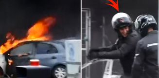Tel Aviv yanarken polislerin şakalaştıkları görüntü olay oldu