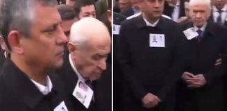 Cenaze töreninde Özel ile Bahçeli arasında dikkat çeken anlar