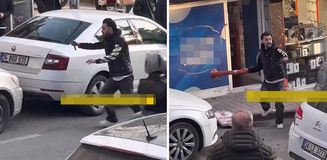 Elindeki bıçakla önüne gelene saldırmaya kalktı Elindeki bıçakla önüne gelene saldırmaya kalktı