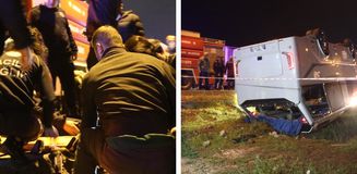 Antalya'da cezaevi personelini taşıyan servis devrildi: 16 infaz koruma memuru yaralandı