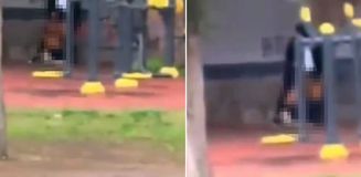 Parkta güpegündüz infial yaratan görüntü Parkta güpegündüz infial yaratan görüntü