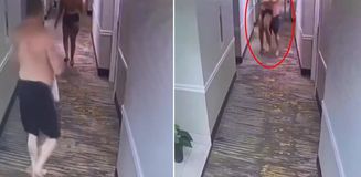 Turisti zorla kucağına alıp odaya götürmeye çalıştı