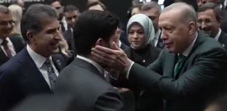 Cumhurbaşkanı Erdoğan ile IKBY Başkanı Barzani arasında sıcak görüntüler