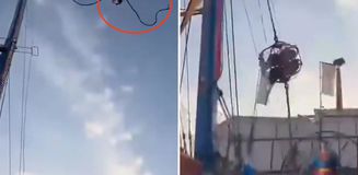 İspanya’da lunaparkta dev sapanın halatı koptu, 4 kişi yaralandı