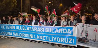 Yer: Ankara! ABD'nin Sumud Filosu'na müdahalesi böyle protesto edildi