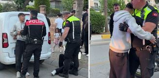 Kaza yapıp yakalanan motosiklet sürücüsü, kesilen cezayı duyunca polise sarılıp ağladı