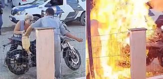 Yediği cezaya kızıp motorunu ateşe veren sürücü annesini yaktı