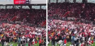 128 sene sonra ilk kez şampiyon olunca taraftarlar sahayı bastı 128 sene sonra ilk kez şampiyon olunca taraftarlar sahayı bastı
