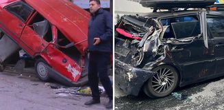 Bağcılar'da park halindeyken sürüklenen kamyon 8 araca çarptı Bağcılar'da park halindeyken sürüklenen kamyon 8 araca çarptı