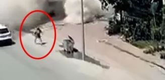 Ölümden saniyelerle kurtuldu