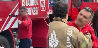'İtfaiyeci görevini yapan gazeteciye tokat attı' iddiası 'İtfaiyeci görevini yapan gazeteciye tokat attı' iddiası
