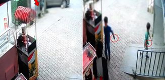 Bunlar nasıl çocuk! Önce kediyi bıçakladılar sonra esnafı tehdit ettiler