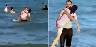 Yüreklerin ağza geldiği an: İki kız kardeş son anda kurtarıldı Yüreklerin ağza geldiği an: İki kız kardeş son anda kurtarıldı