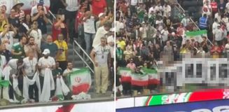 İran maçına damga vuran 'katliam' pankartı