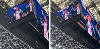 Lionel Messi dev ekranda gösterildi, stadyumda yer yerinden oynadı Lionel Messi dev ekranda gösterildi, stadyumda yer yerinden oynadı