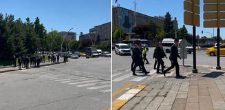 TBMM’den Bakanlığa yürüyerek geçen İçişleri Bakanı Çiftçi kırmızı ışıkta bekledi