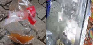Sıcağın etkisiyle sirke dolu pet şişenin patladığı an kamerada