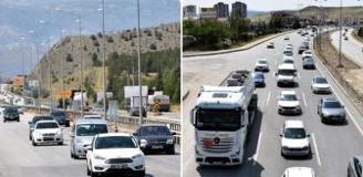 Kırıkkale'de bayram dönüşü trafik yoğunluğu başladı