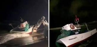 Sakarya Nehri ağzında tekne karaya oturdu
