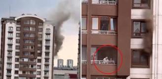 Ankara'da bir binada yangın! Mahsur kalan anne ve oğlu kurtarıldı