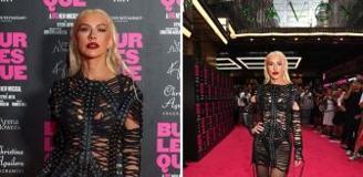 Pop yıldızı Christina Aguilera iç çamaşırını gösteren elbisesiyle galaya damga vurdu