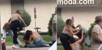 4 kadın dakikalarca kavga etti! Erkekler bile ayıramadı