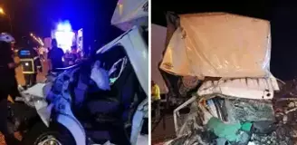 Samsun'da park halindeki tıra kamyonet çarptı! 1 kişi öldü