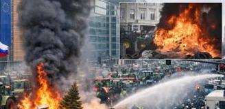 Ortalığı yakıp yıkan çiftçiler Avrupalı liderlere geri adım attırdı