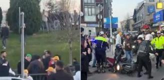 Çağlayan Adliyesi'nde gergin anlar! Martı TAG sürücüleri ve taksiciler arasında arbede çıktı