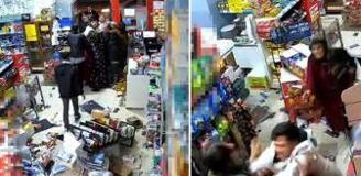 İçeri girmeleri ile market sahibine dehşeti yaşatmaları bir oldu