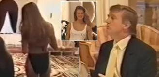 Trump'ı zora sokacak görüntüler! Modellik yarışmasında jüri olarak yer almış