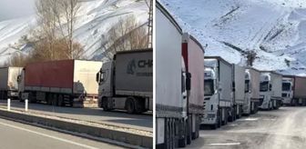 Türkiye-İran sınırında 2 kilometrelik tır kuyruğu