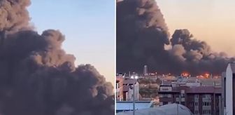 Tahran'ın batısında yangın, saldırı sonrası şehir duman altında