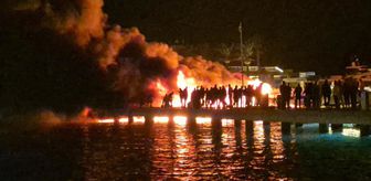 Bodrum'da milyonluk tekneler alev alev yanıyor