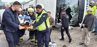 Konya'da devrilen yolcu otobüsündeki 20 kişi yaralandı